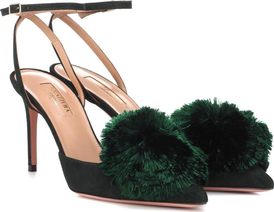 Aquazzura Powder Puff Sling 85 suede pumps
