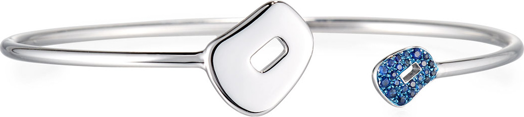 Mattioli Puzzle Blue Sapphire Cuff Bracelet in 18K White Gold