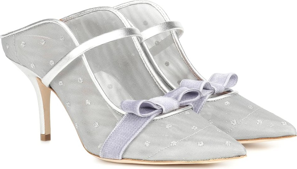 Malone Souliers Marguerite 100 polka-dot mesh mules