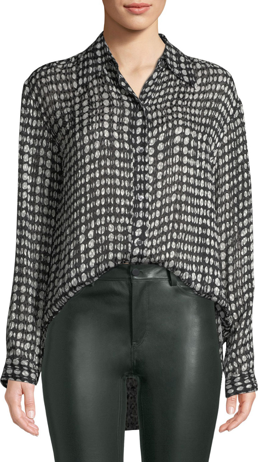 Theory Weekender Printed Button-Front Shirt