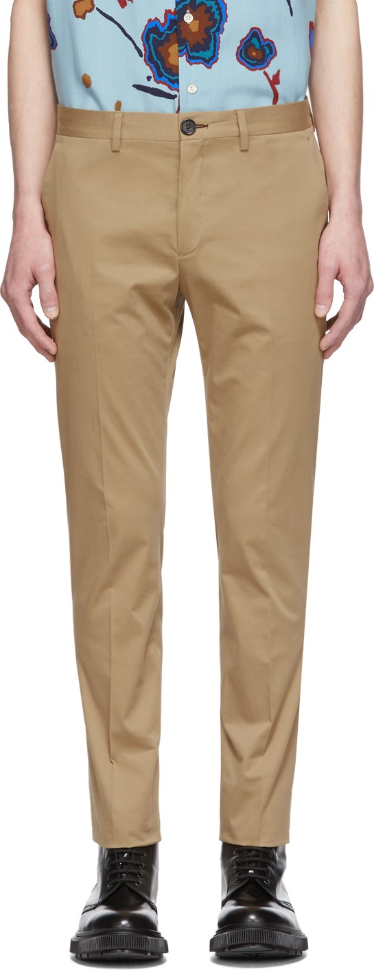 Ps By Paul Smith Tan Slim Chino Trousers