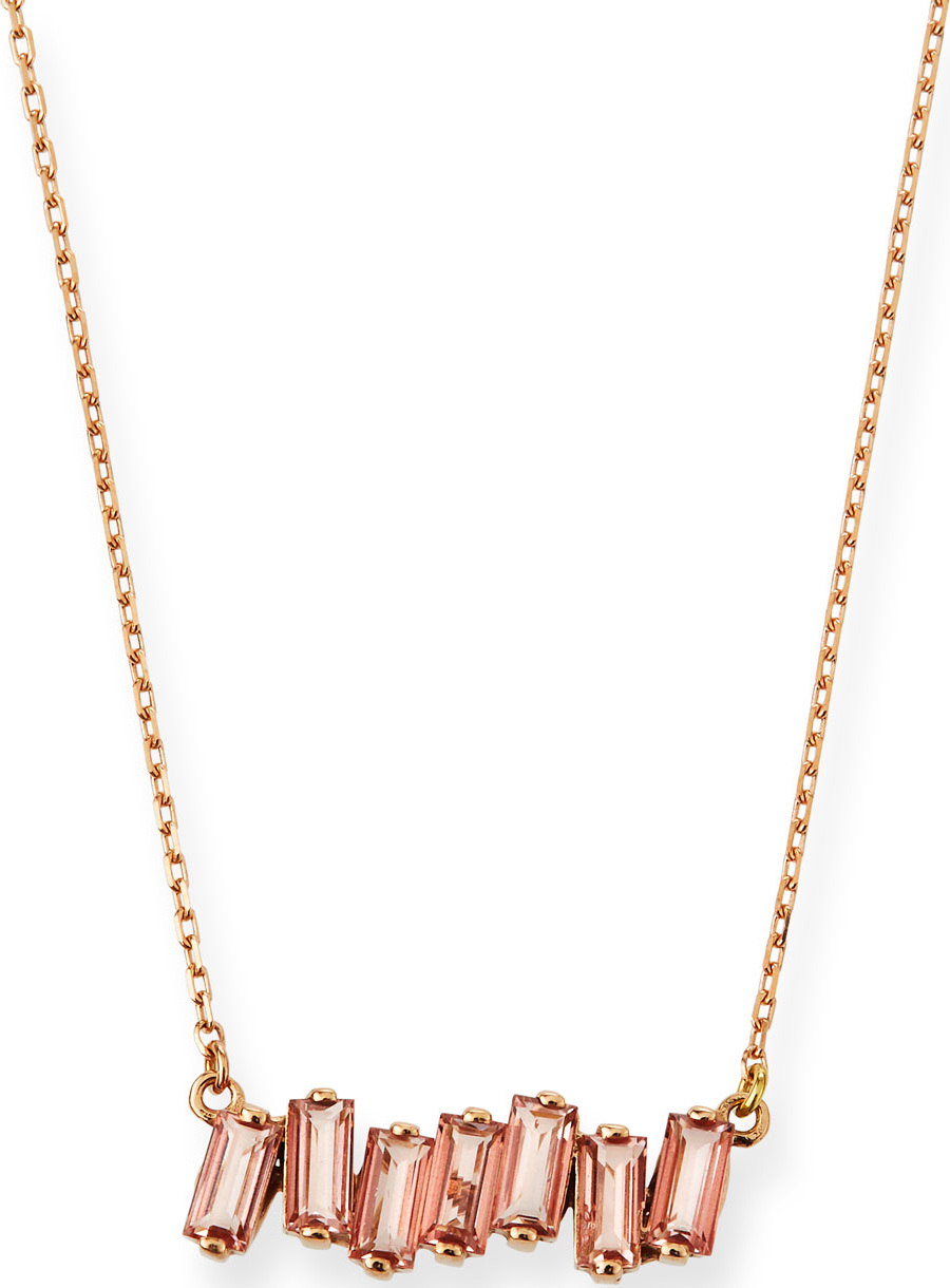 KALAN by Suzanne Kalan 14k Rose Gold Morganite Topaz Fireworks Necklace