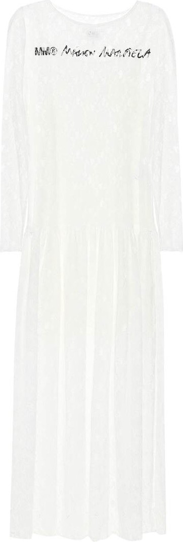 MM6 Maison Margiela Logo floral-lace dress MM6 Maison Margiela Logo floral-lace dress