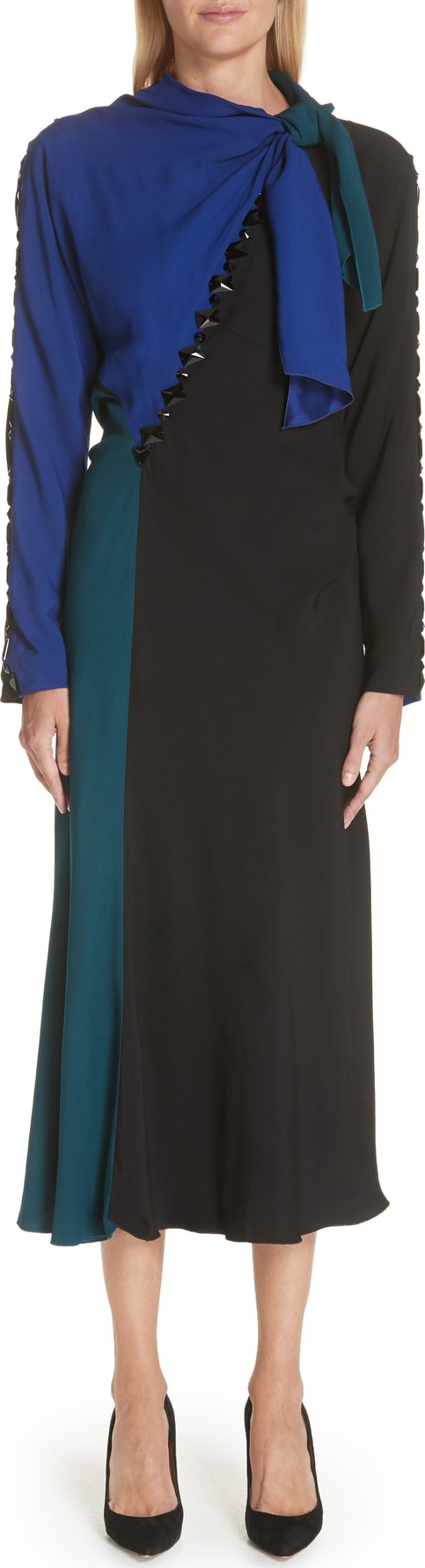 MARC JACOBS Tie Neck Colorblock Dress