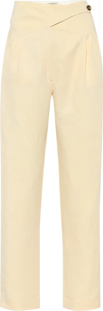 Blazé Milano Basque linen and silk high-rise pants