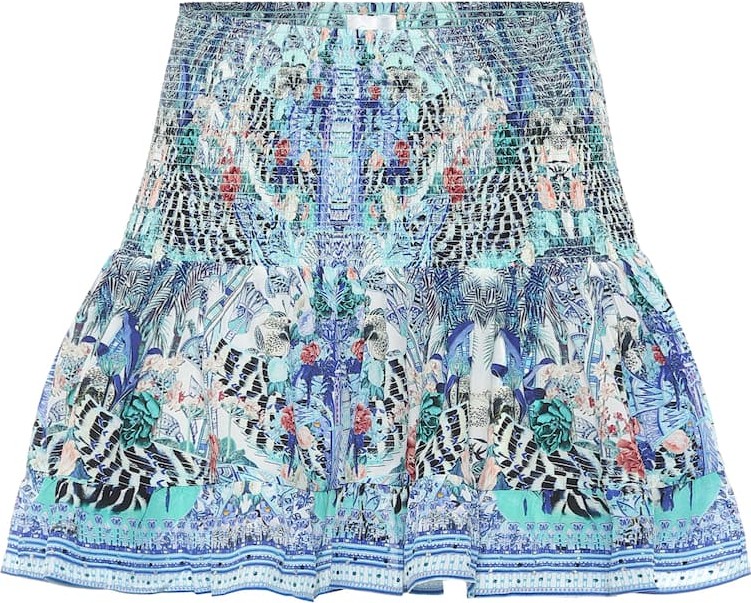 Camilla Printed silk miniskirt
