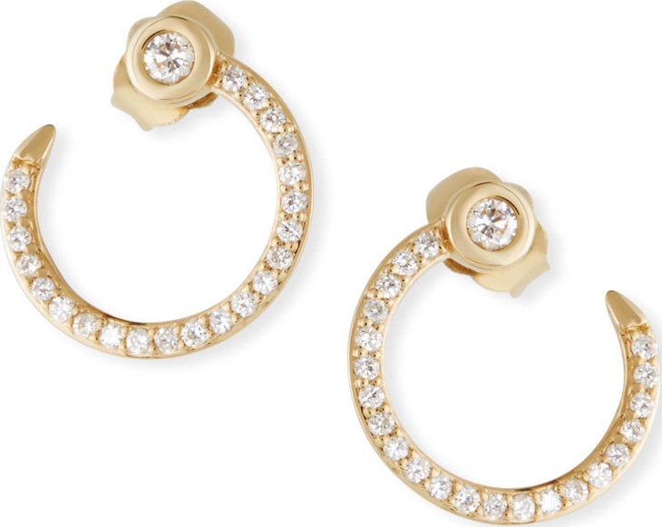 Sydney Evan 14k Gold Diamond Nail Hoop Earrings