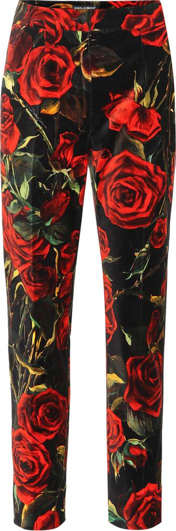 Dolce & Gabbana Printed velvet pants