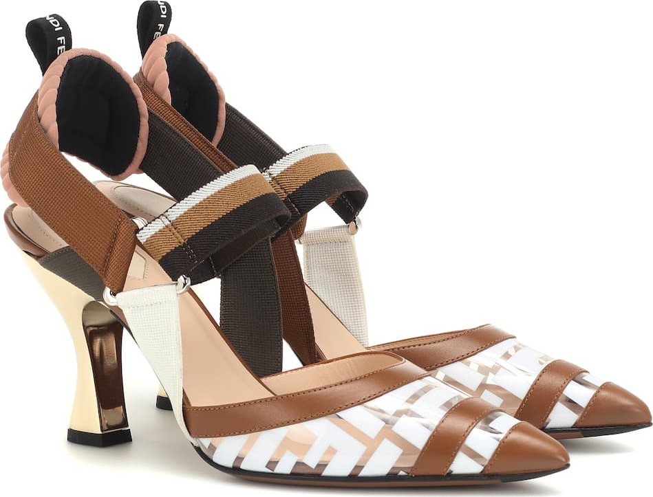 Fendi Colibri PVC and leather pumps