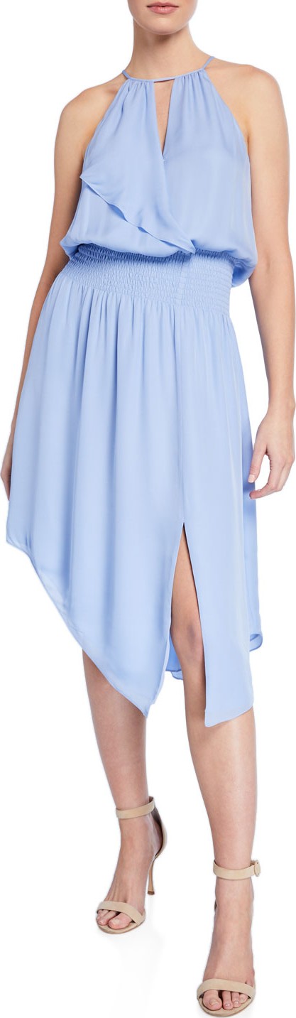 Parker Herley Silk Asymmetric Halter Dress