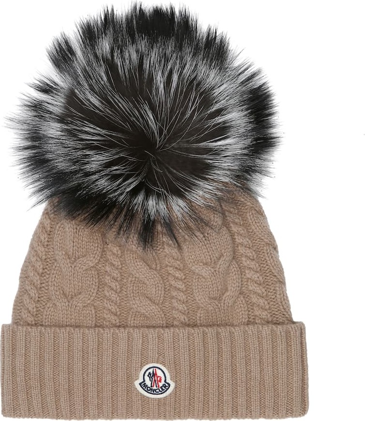 Moncler Fur-trimmed wool-blend hat
