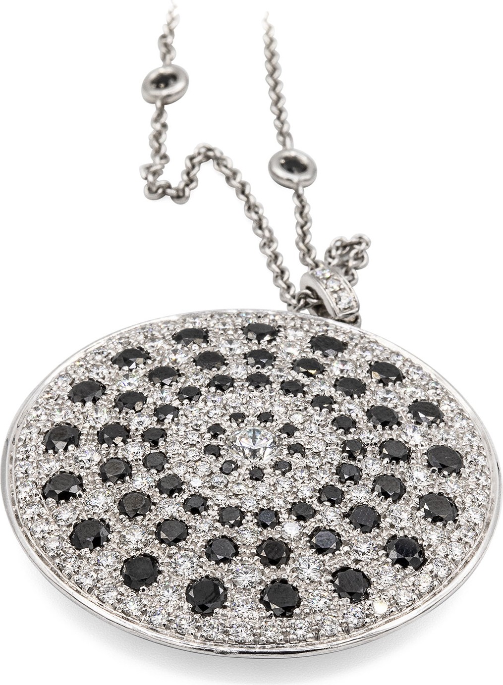 Leo Pizzo Super Chic 18k White Gold Black & White Diamond Pendant