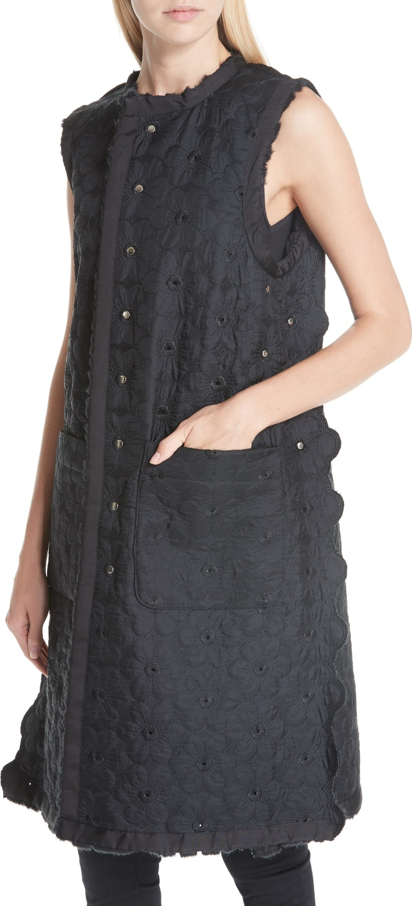 Noir Kei Ninomiya Floral Faux Fur Reversible Vest