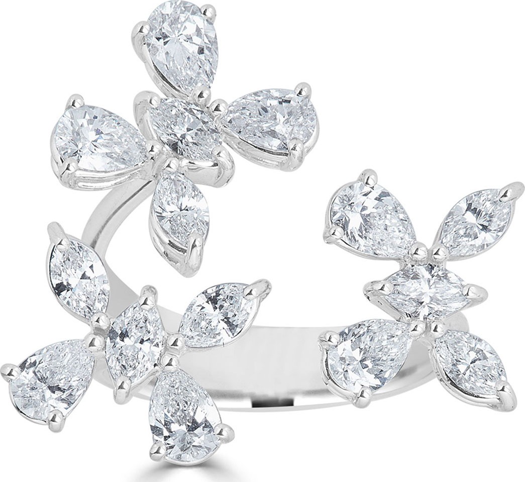 ZYDO 18k Luminal Diamond Butterfly Open Ring, 2.65tcw, Size 6.75