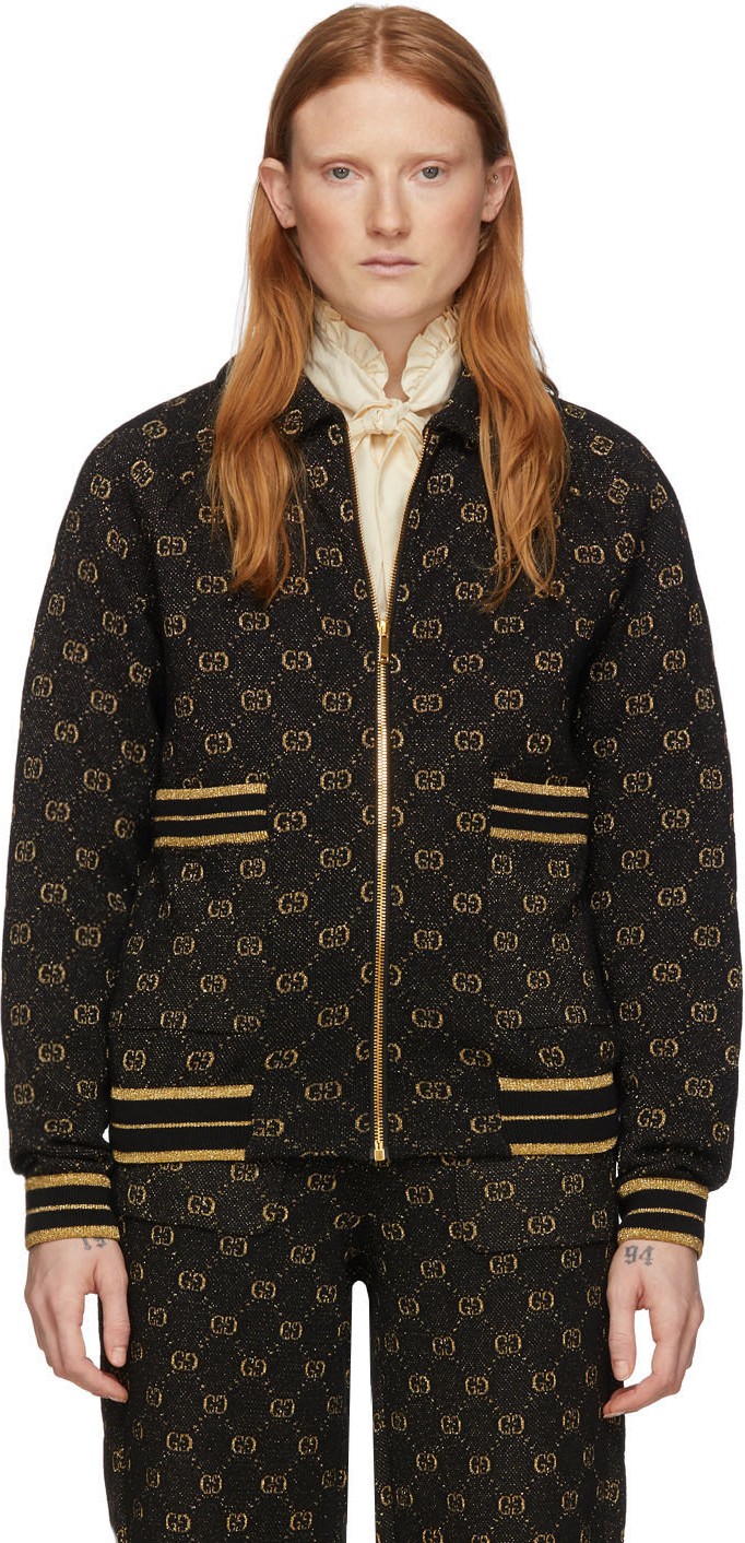 Gucci Black & Gold Lurex GG Jacket