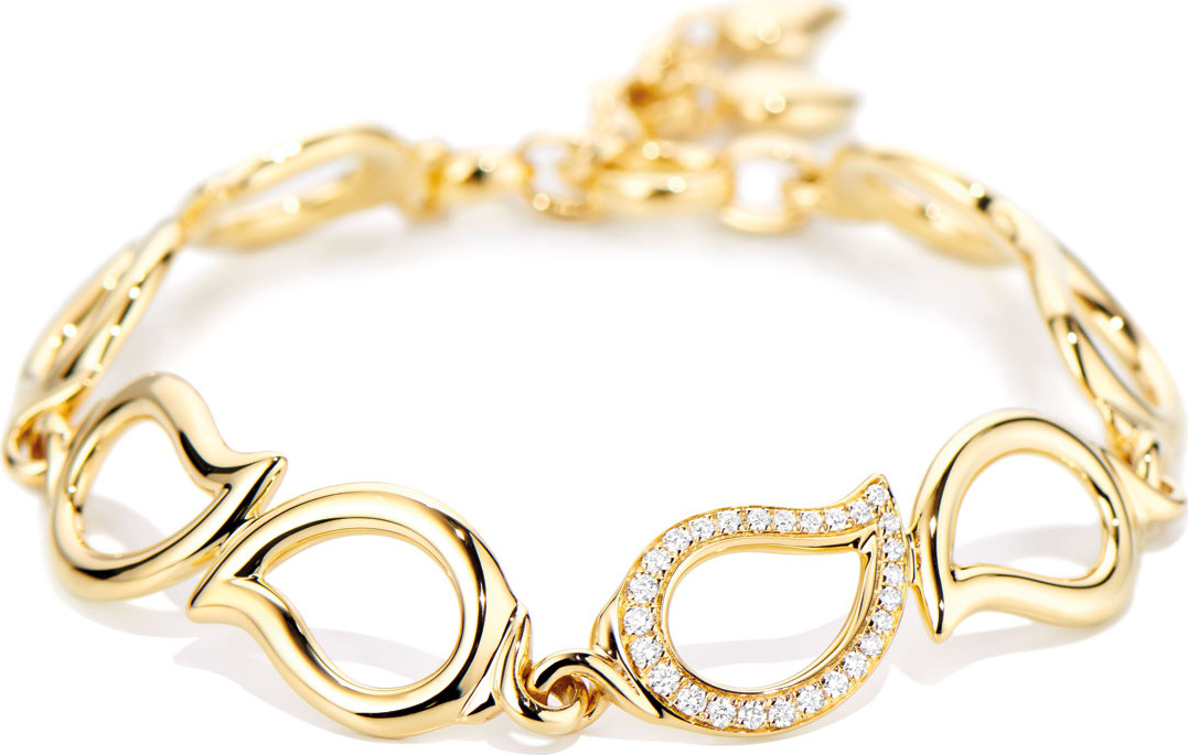 Tamara Comolli 18k Diamond Leaf-Link Bracelet