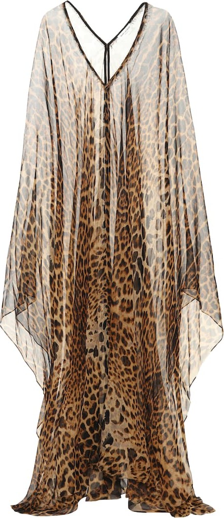 Saint Laurent Printed silk caftan
