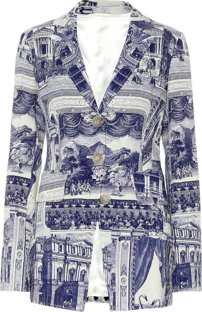 Acne Studios Julia printed linen-blend jacket