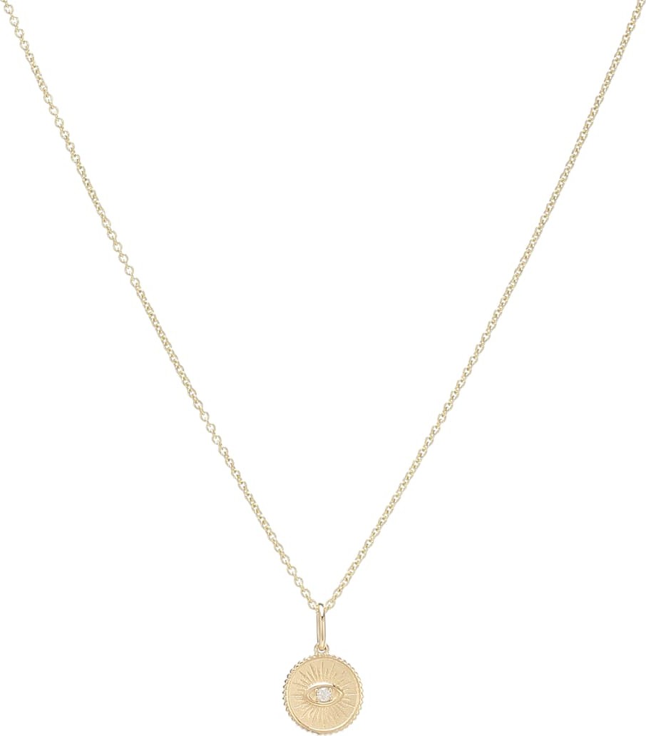 Sydney Evan Marquis Eye 14kt yellow gold and diamond necklace