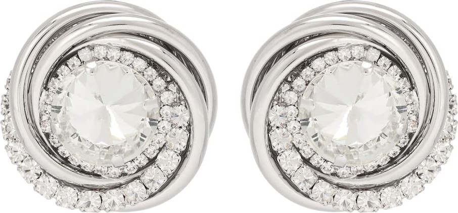 Alessandra Rich Crystal-embellished clip-on earrings