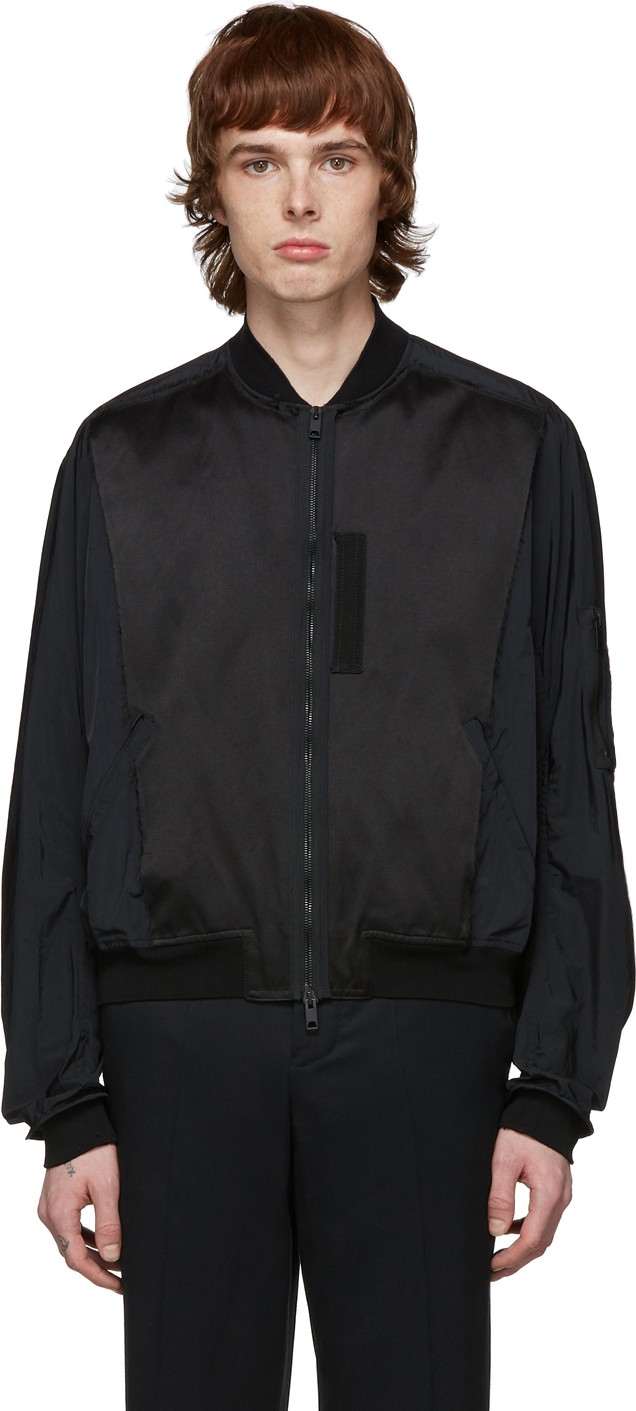 Haider Ackermann Black Nylon Bomber Jacket