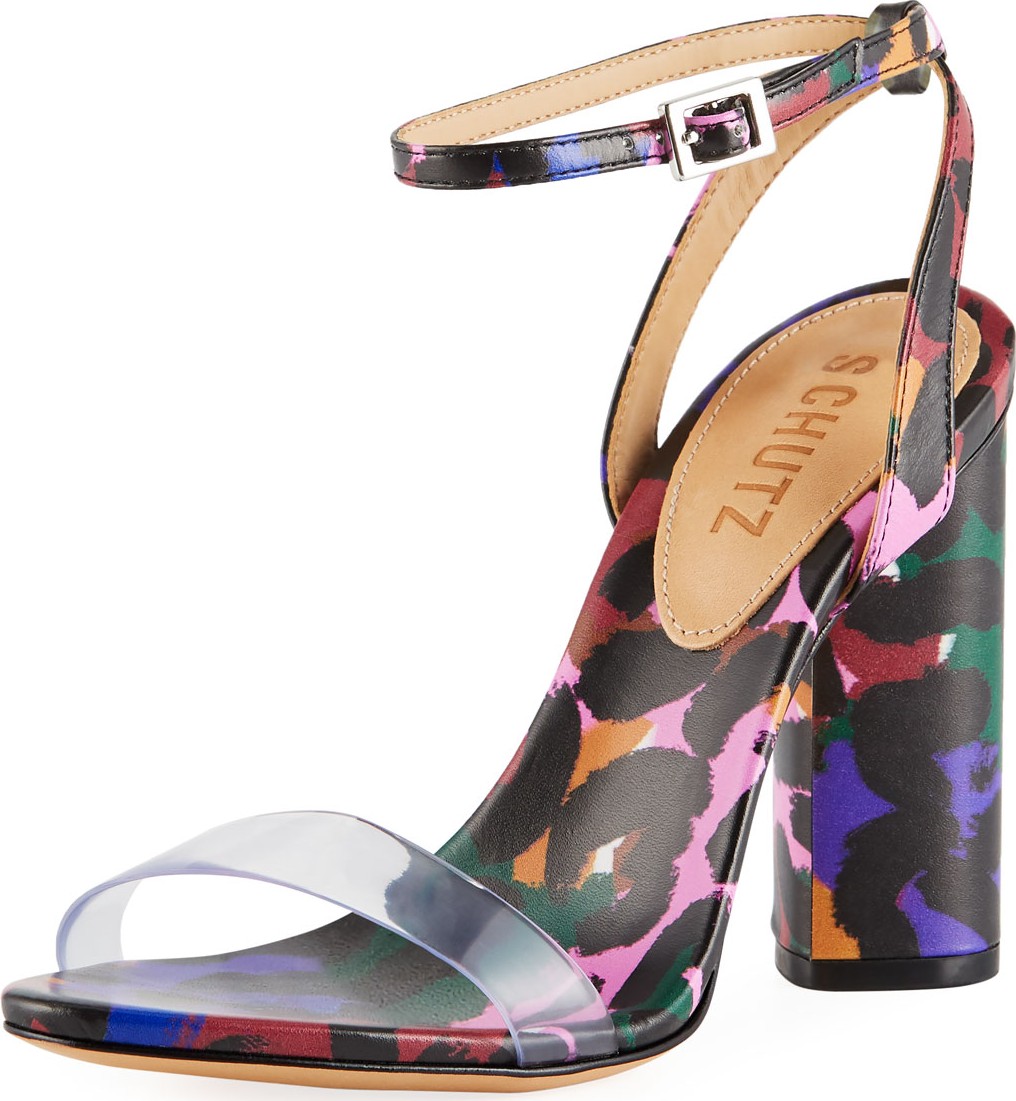 Schutz Quelen Printed Strappy Sandals