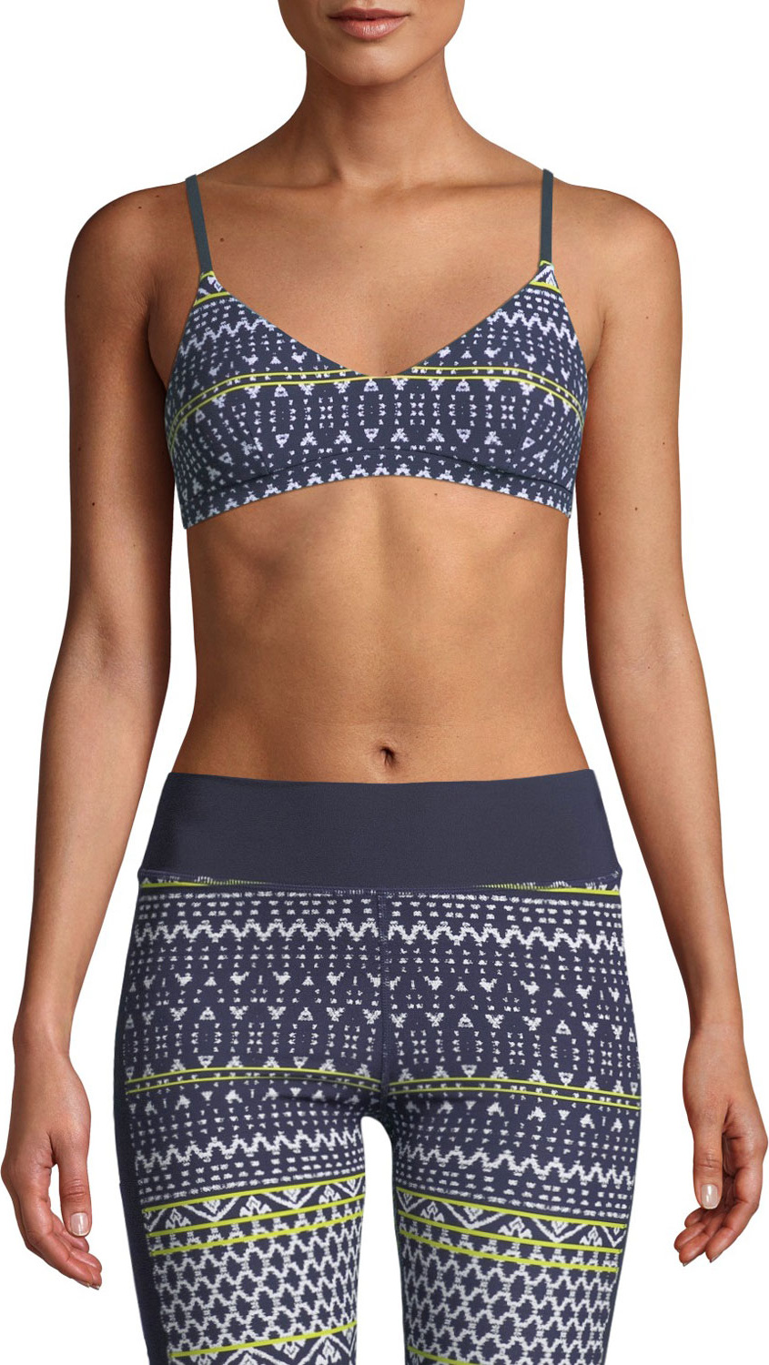 The Upside Zoe Ikat-Print Neon Sports Bra