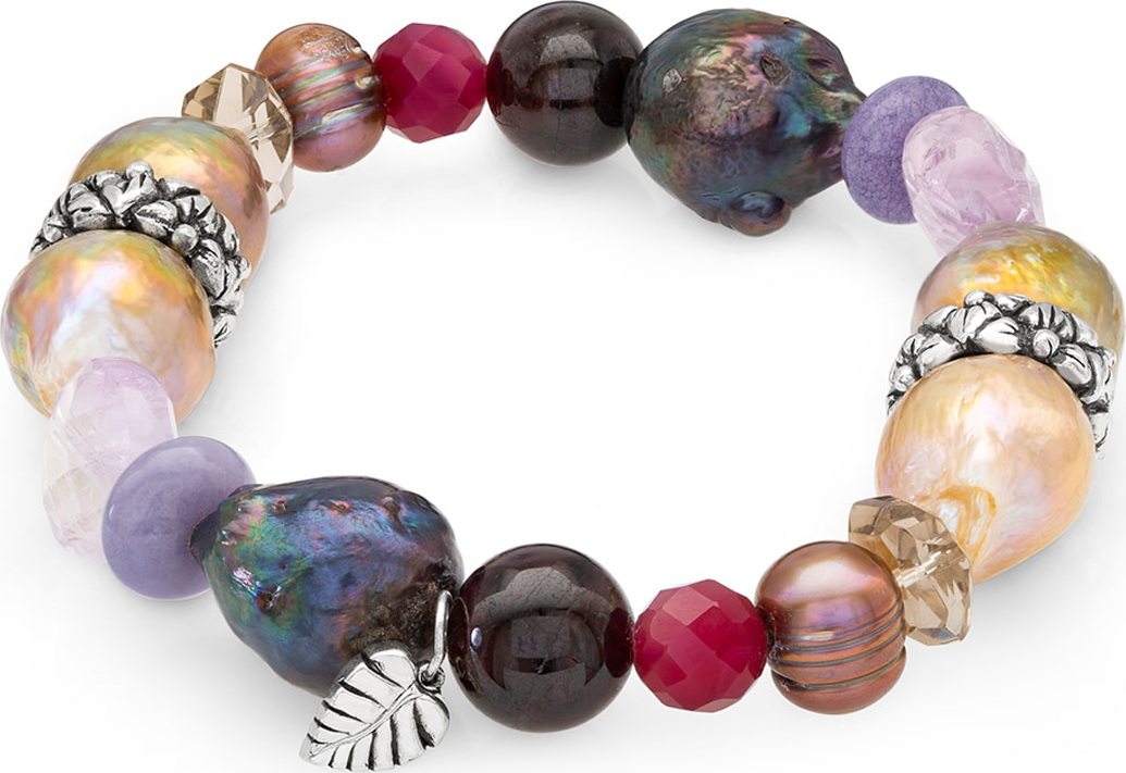 Stephen Dweck Mixed-Stone & Pearl Stretch Bracelet