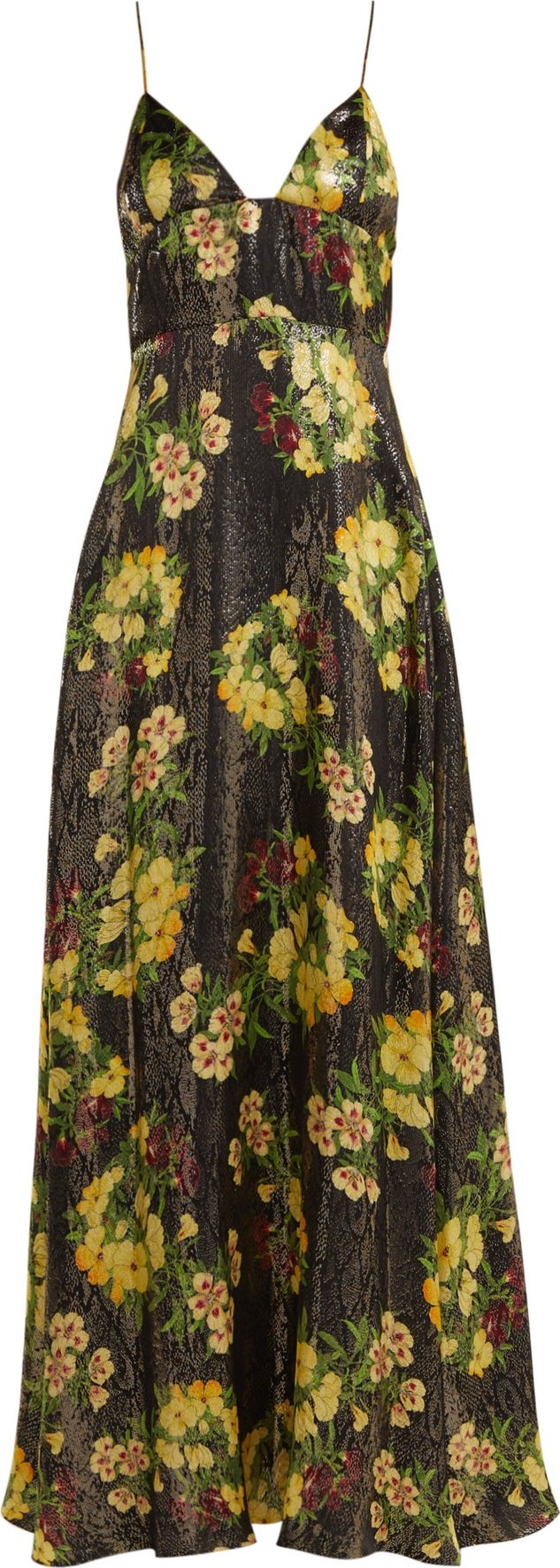 Adriana Iglesias Liz floral-print silk-blend gown