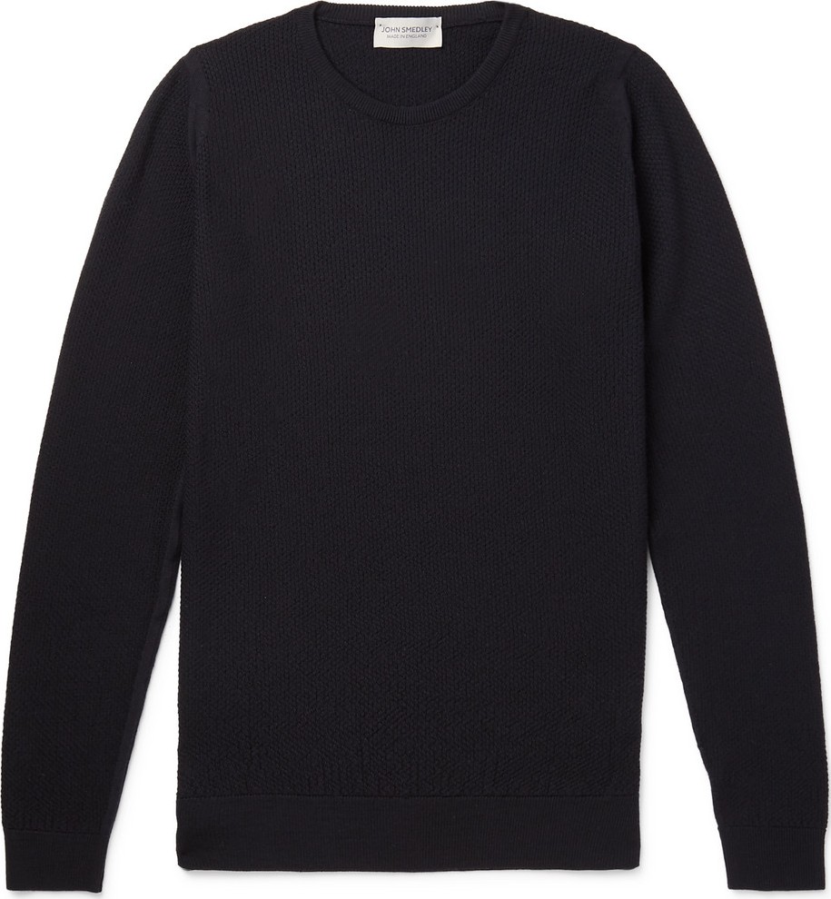 John Smedley 1 Singular Slim-Fit Honeycomb-Knit Merino Wool Sweater