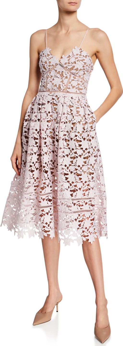 Self Portrait Azalea Sleeveless Lace Dress