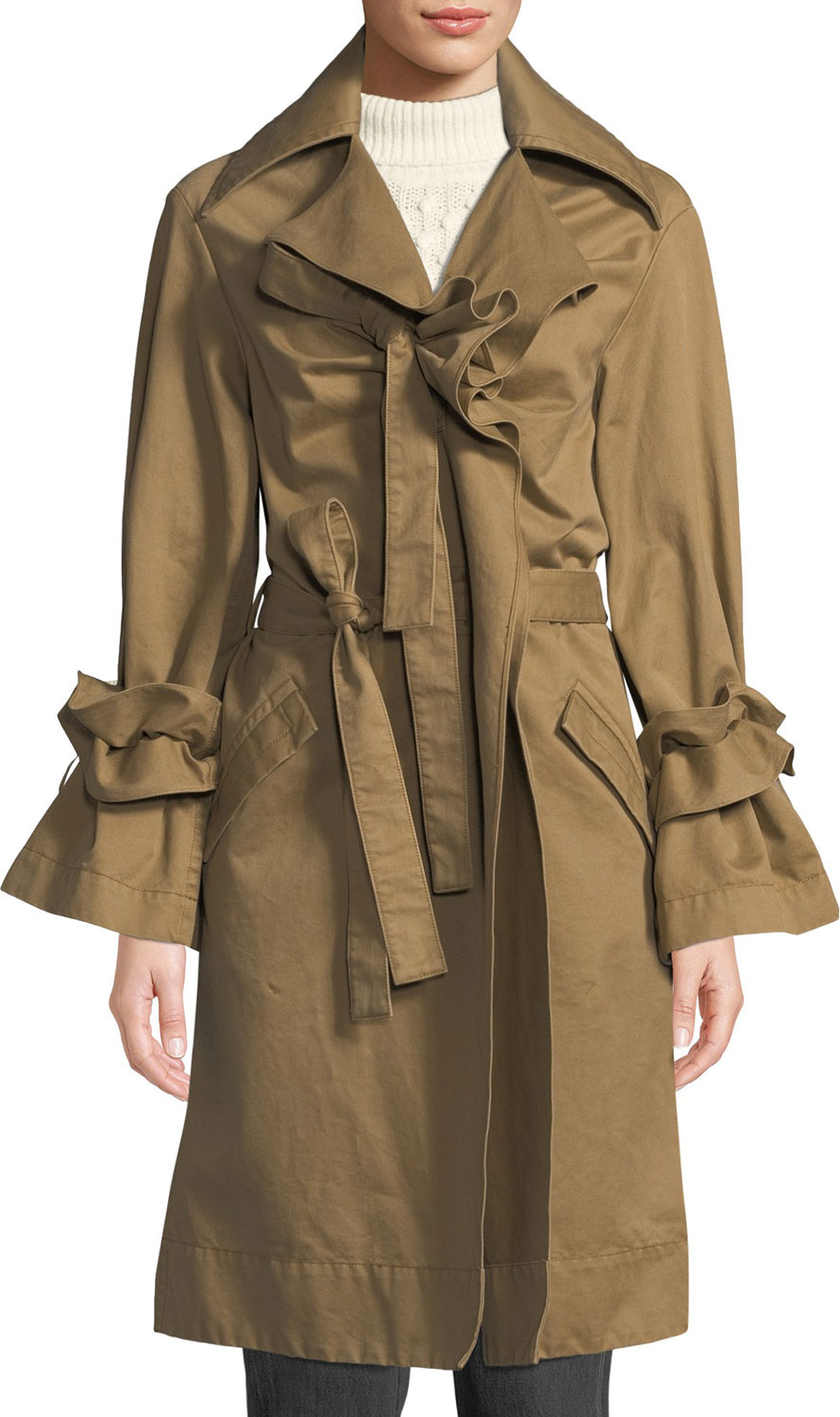 palmer//harding Dusk Ruffle Trench Coat