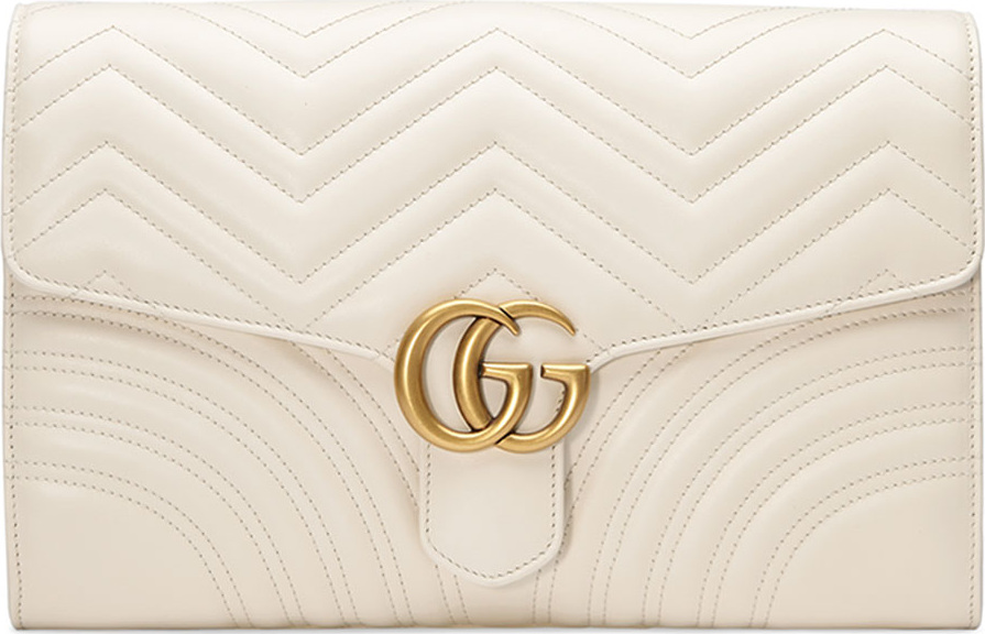 Gucci GG Marmont Chevron Quilted Leather Flap Clutch Bag