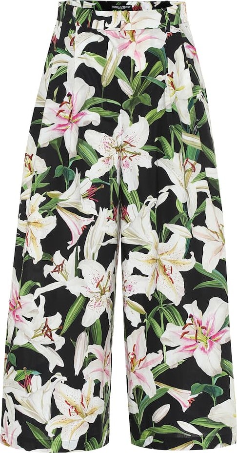 Dolce & Gabbana Floral cotton-poplin culottes