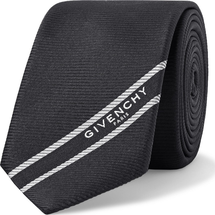 Givenchy 6.5cm Logo-Jacquard Webbing-Trimmed Silk-Faille Tie