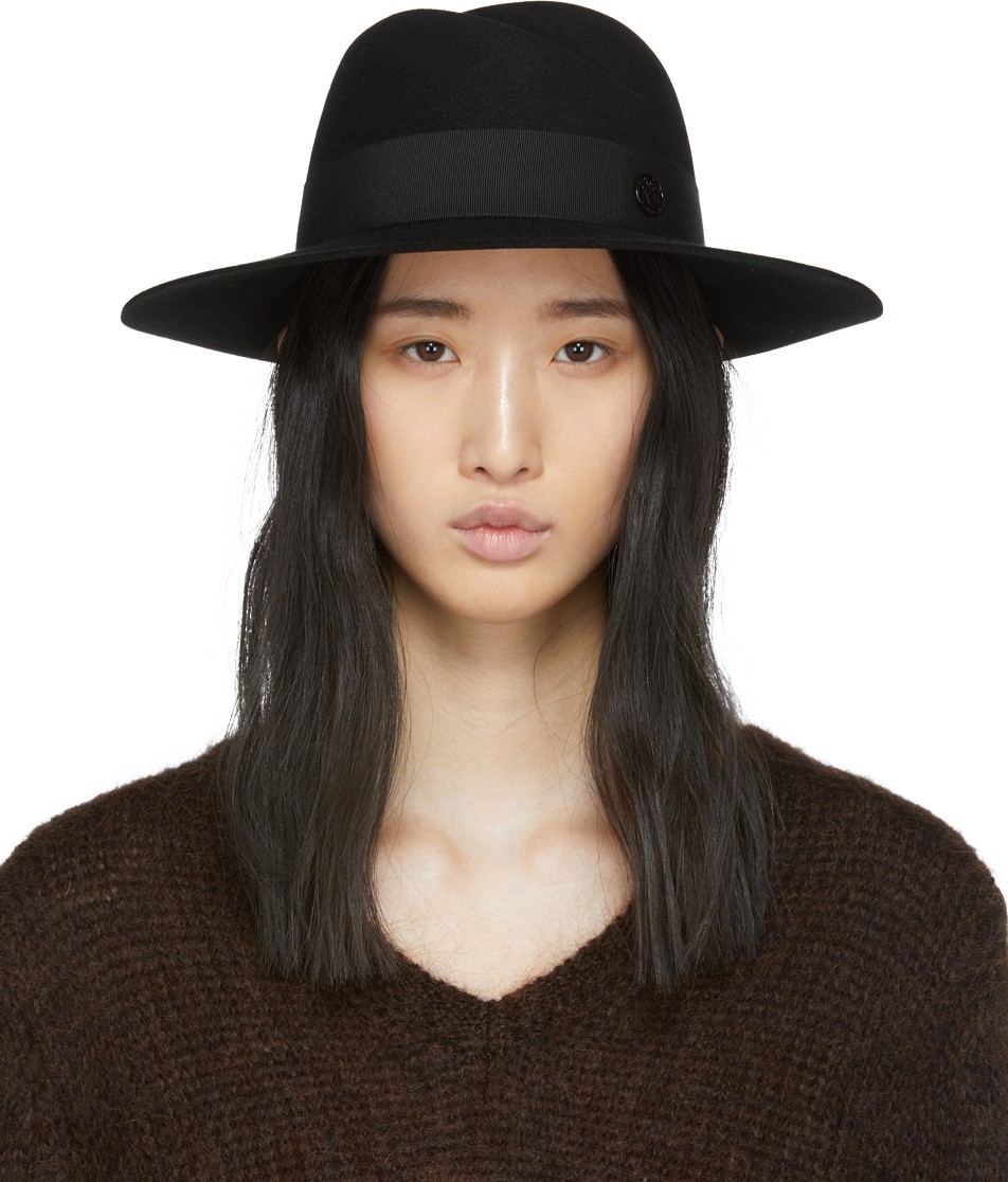 Maison Michel Black Felt Virginie Hat