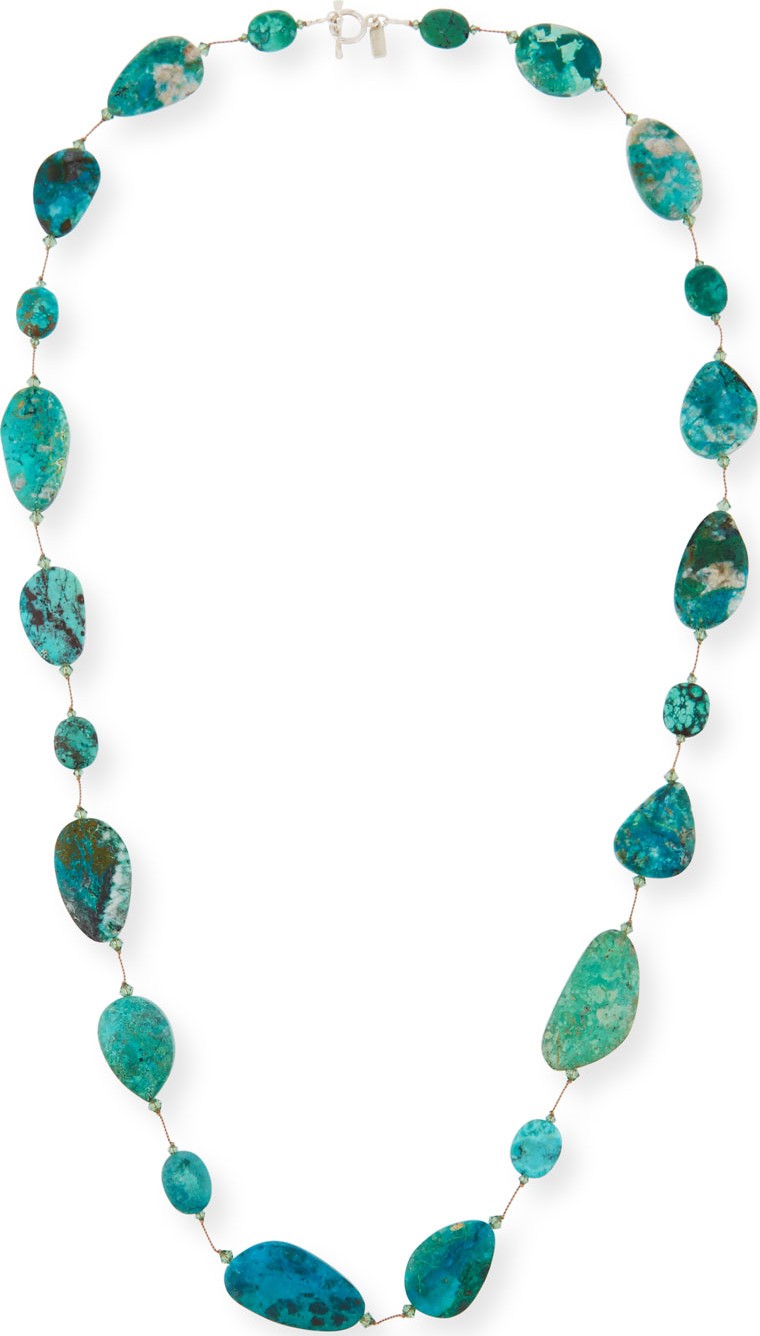 Margo Morrison Chrysocolla & Turquoise Station Necklace