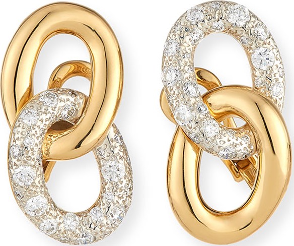 Pomellato Tango Link Drop Earrings with Diamonds in 18K Gold