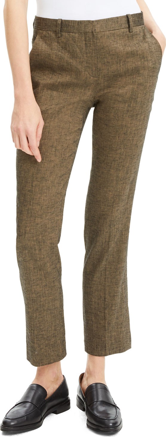 Theory Tailored Textured Straight-Leg Trousers