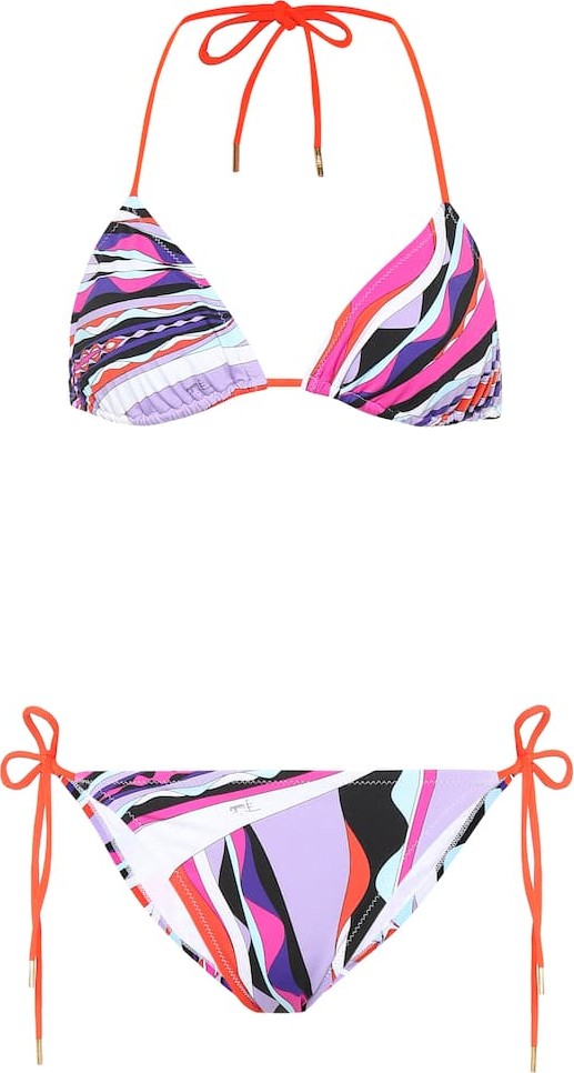 Emilio Pucci Printed triangle bikini