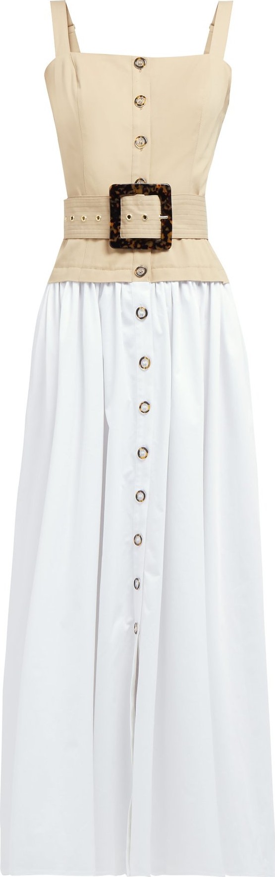 Staud Marina belted stretch-cotton dress