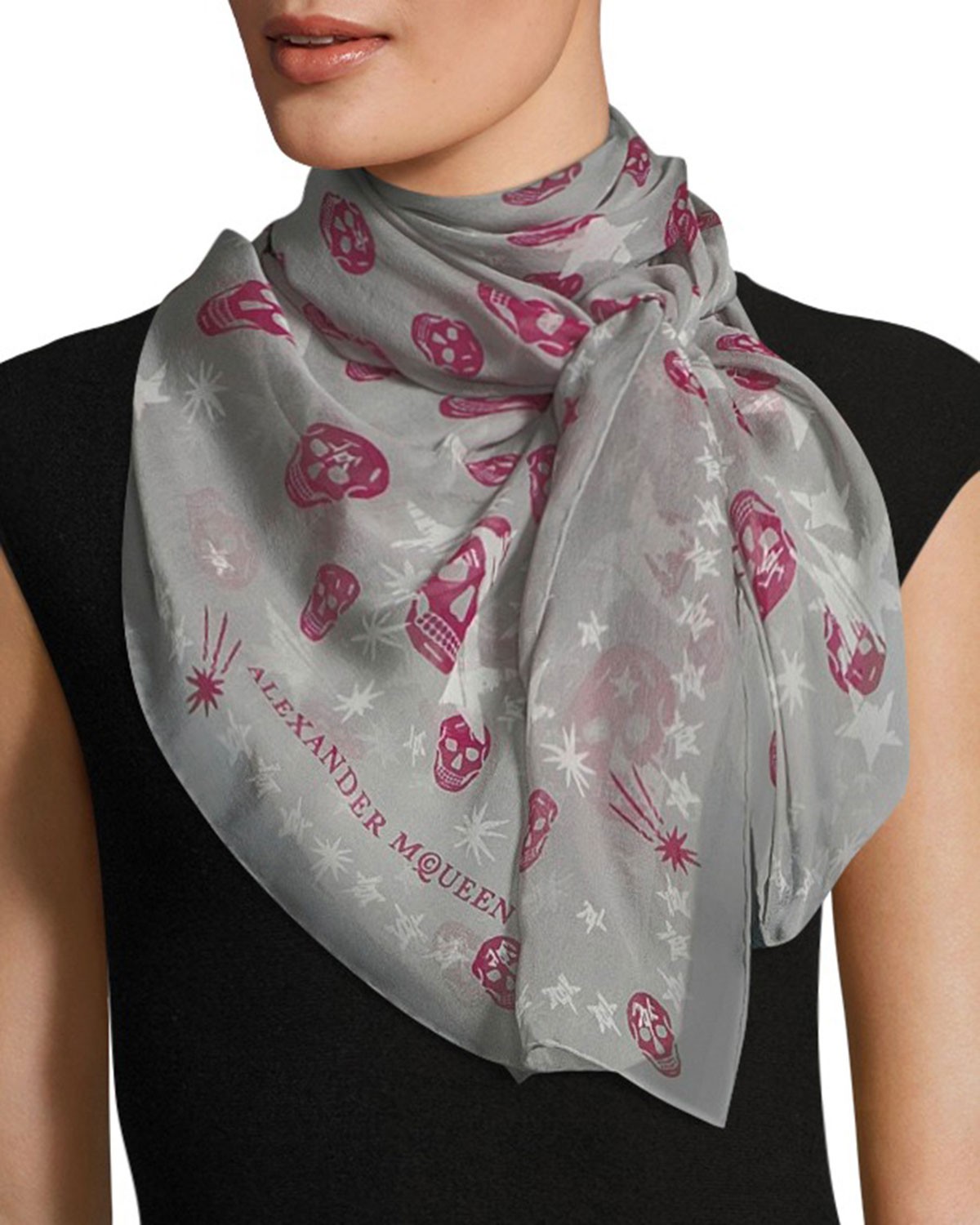 Alexander McQueen Starlight Skull Silk Scarf