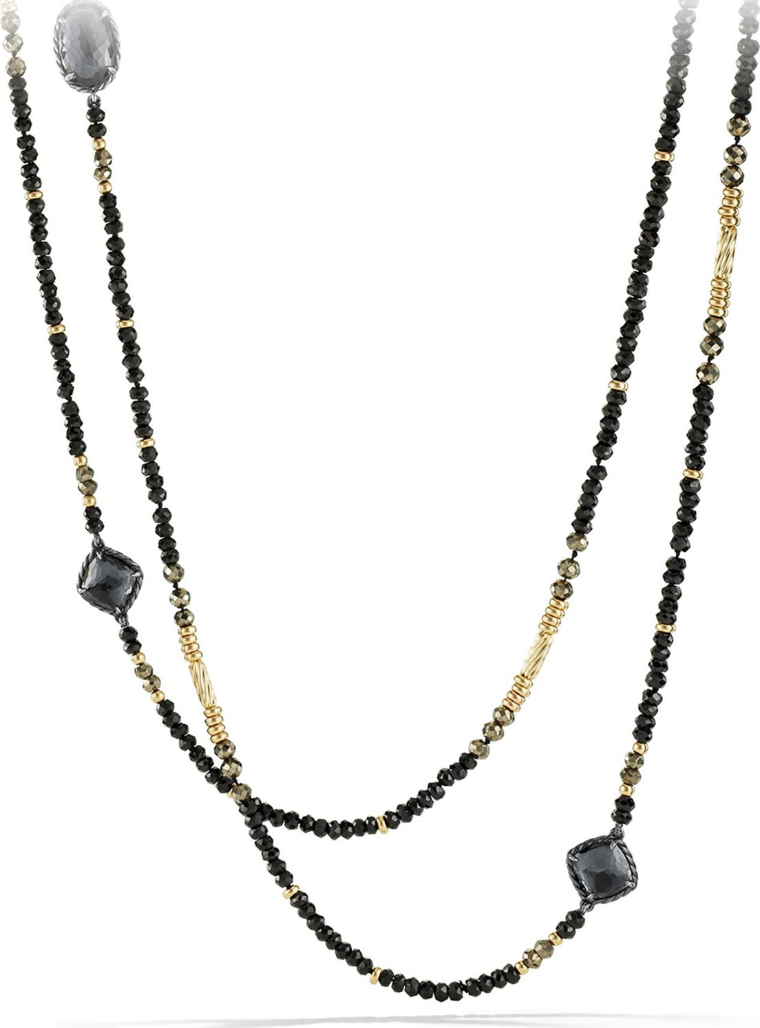 David Yurman Chatelaine Necklace with Hematine, Black Spinel & 18k Gold