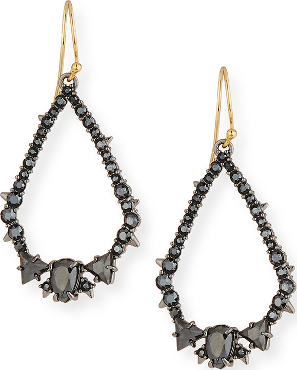 Alexis Bittar Crystal Encrusted Spiked Teardrop Earrings