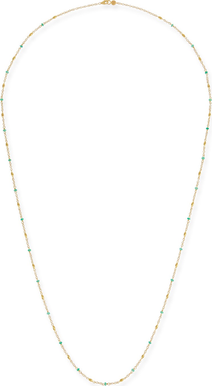 GURHAN 24k Emerald & Olive Long Necklace