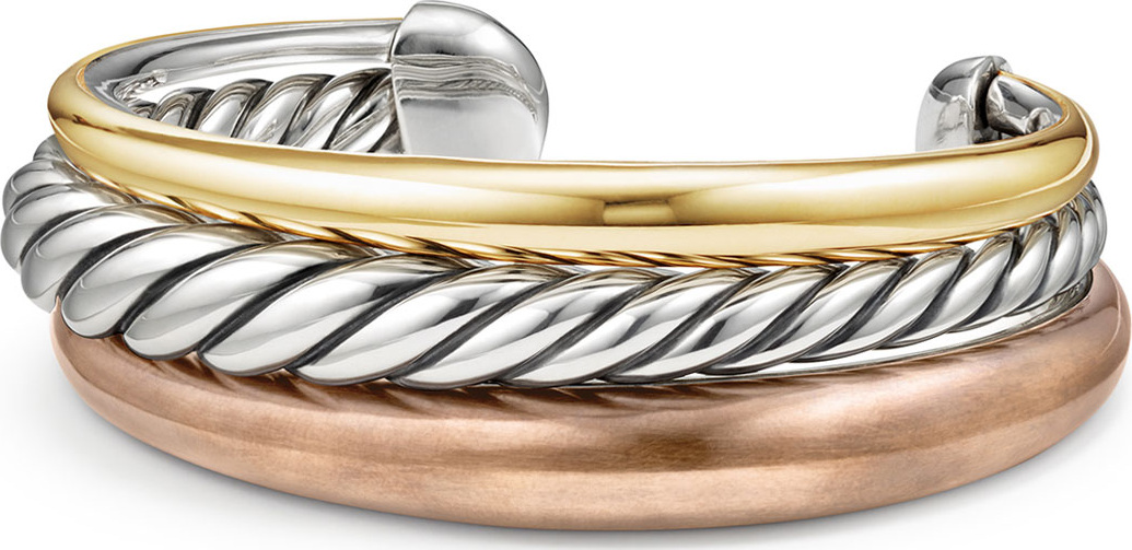 David Yurman Pure Form Three-Row Bangle Bracelet