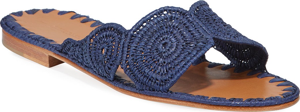 Carrie Forbes Salon Miste Raffia Slide Sandals