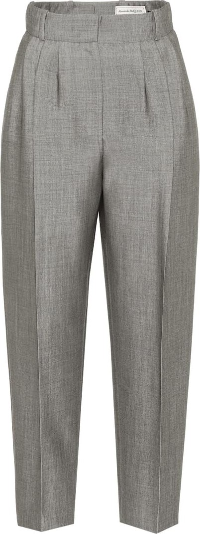 Alexander McQueen Wool and mohair high-rise pants