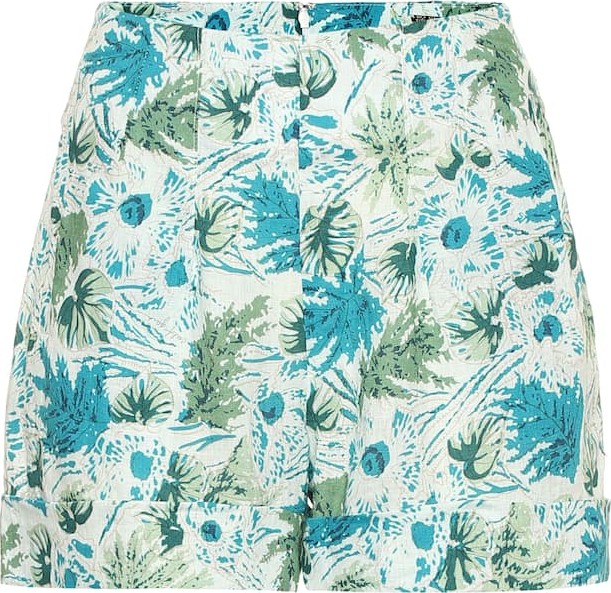 Cult Gaia Shadi floral linen shorts