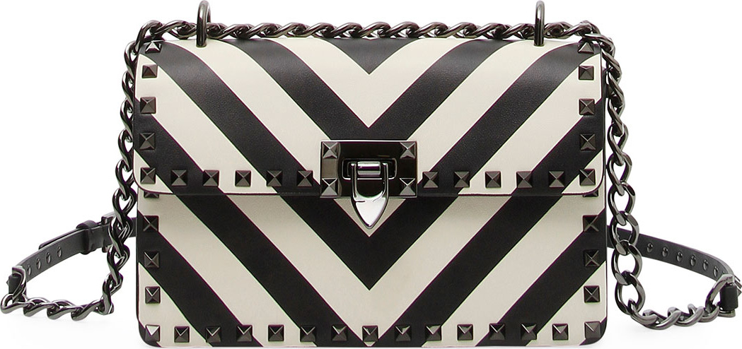 Valentino Rockstud V-Stripes Small Shoulder Bag